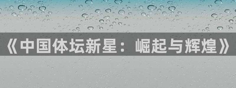 vsport体育官网下载：《中国体坛新星：崛起与辉煌